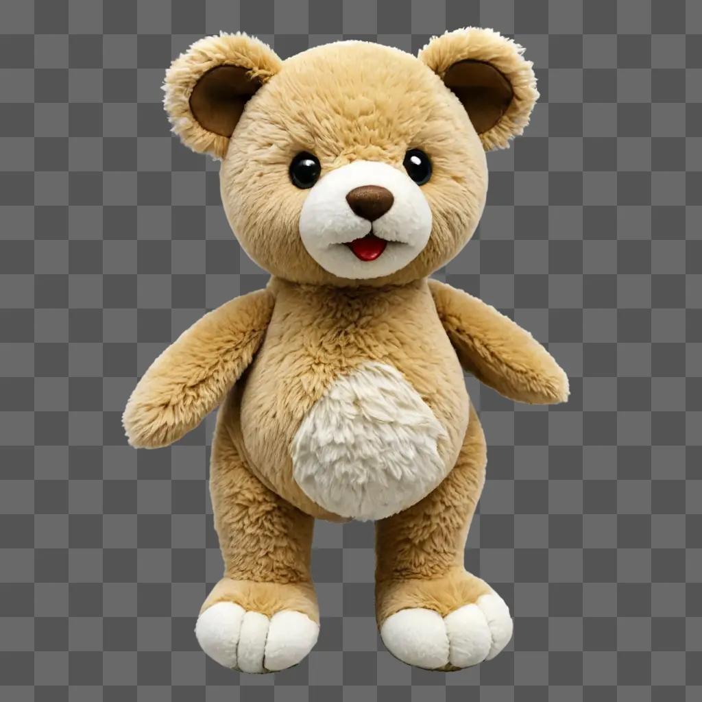 stuffed animal clipart A teddy bear with a red nose and white paws