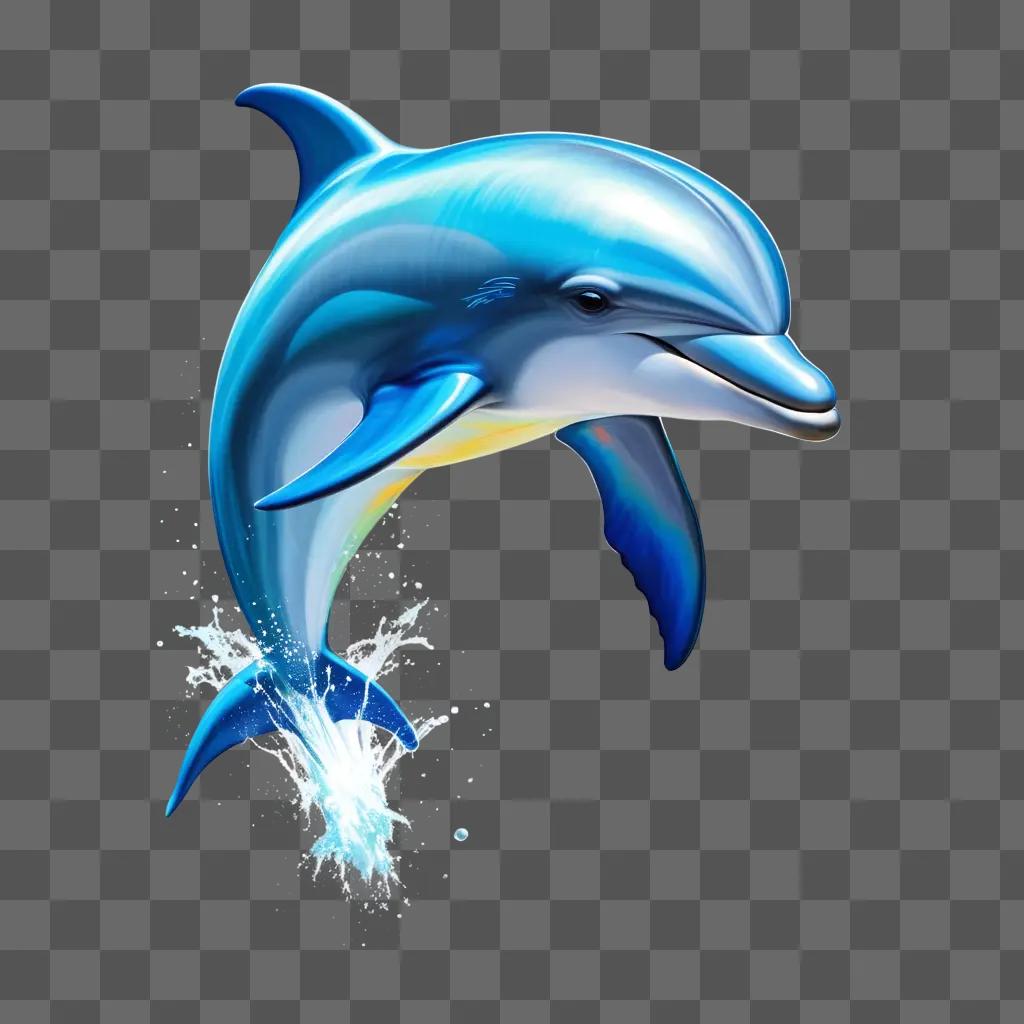 stunning blue dolphin illustration