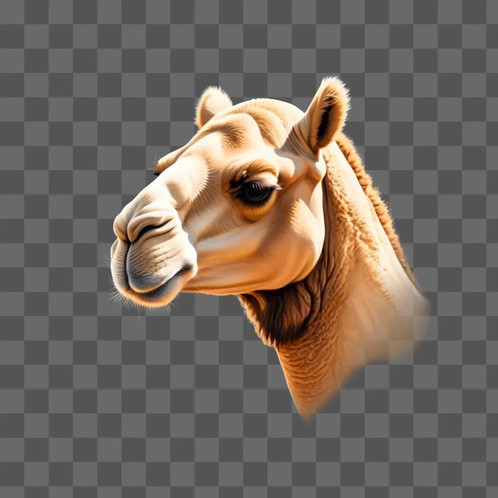 stylized drawing of a brown camel