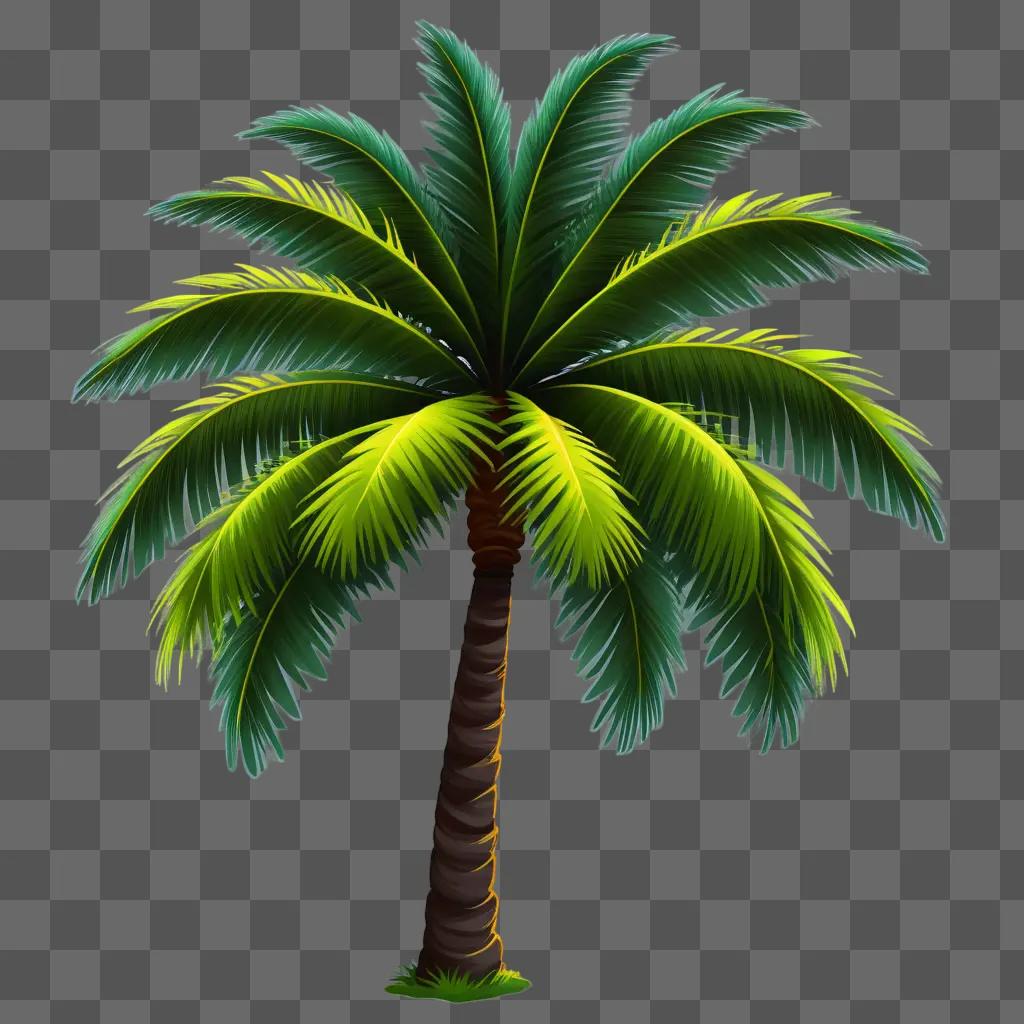 stylized green palm tree clipart image