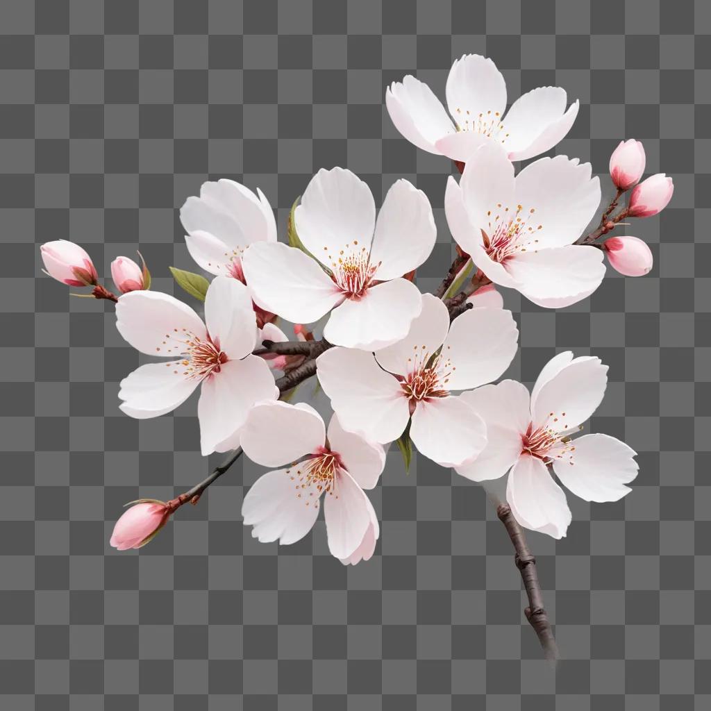 stylized illustration of a blooming sakura flower