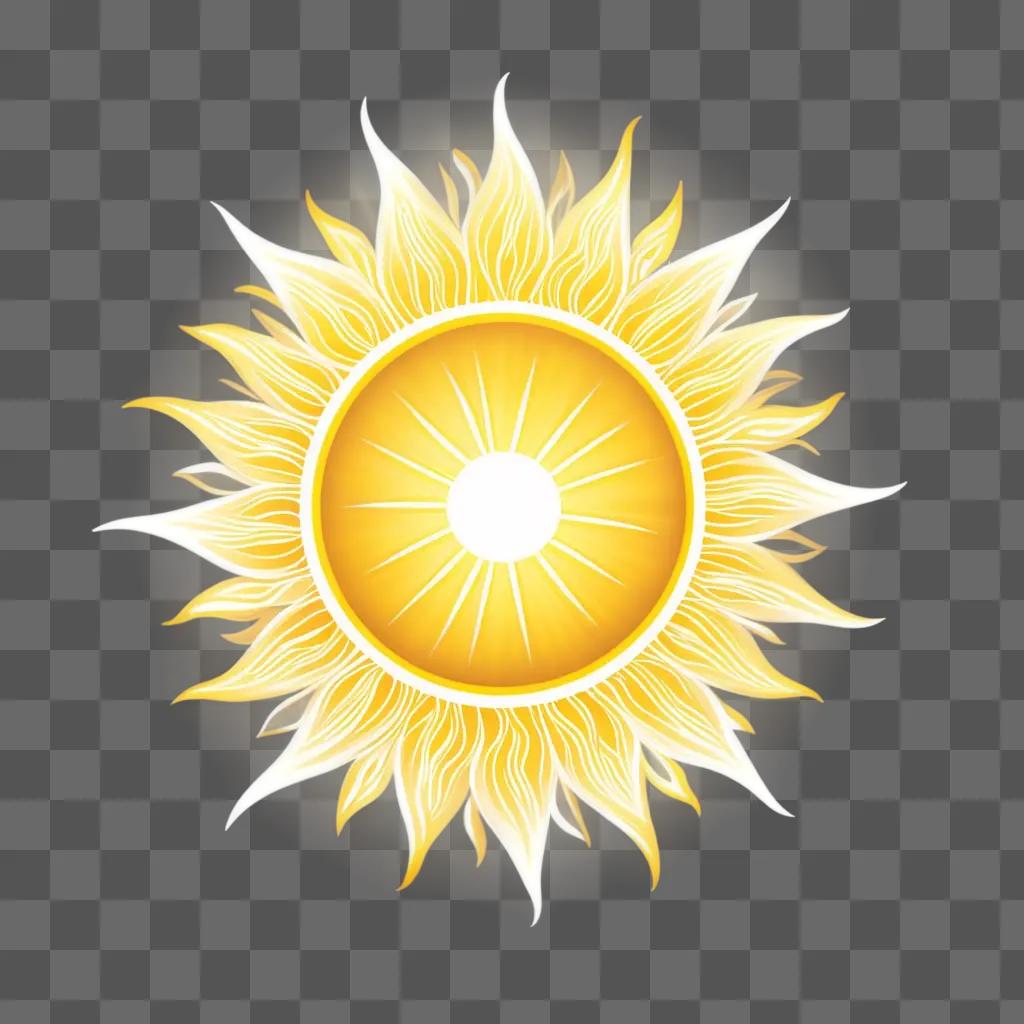 sun icon with a white center and yellow spokes