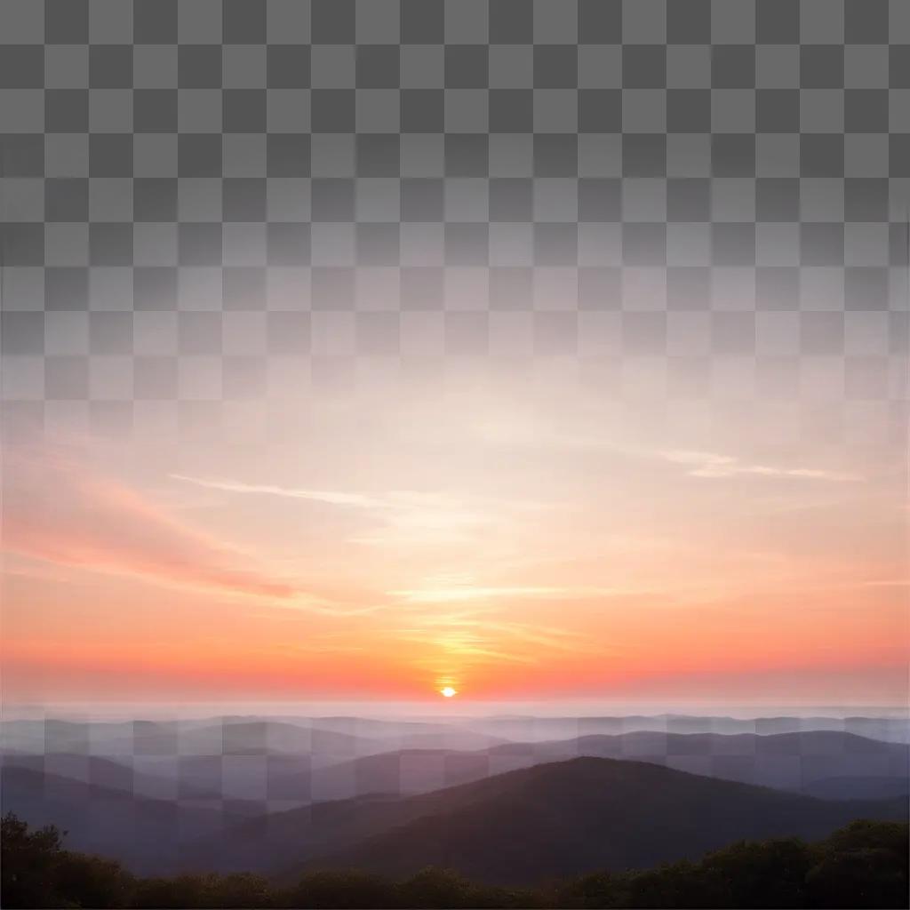 sun rises behind a cloudy horizon