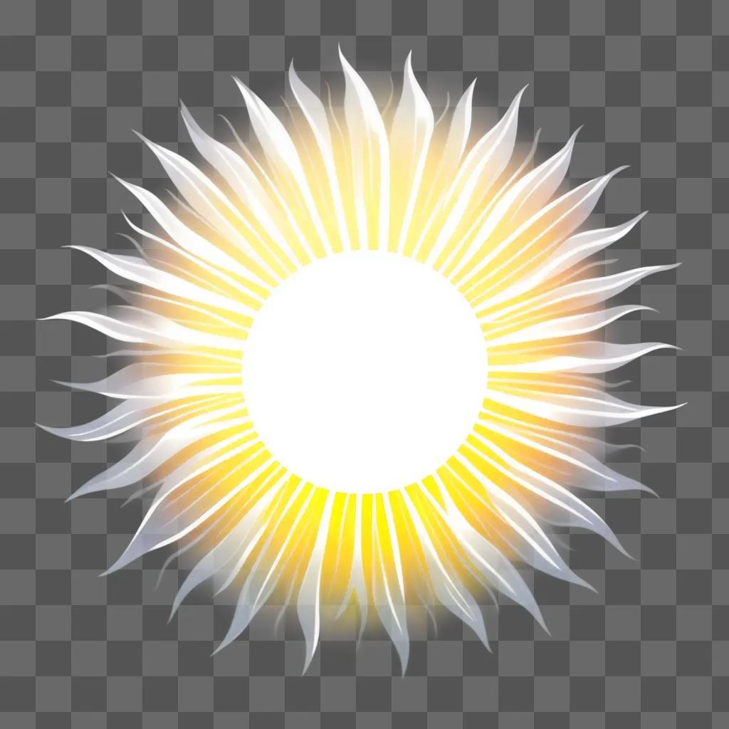 sun with a transparent background, glowing with light