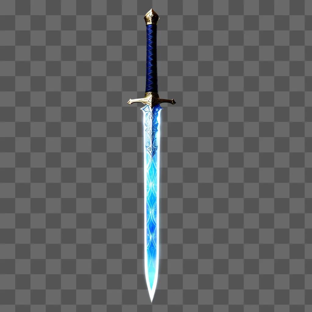 透明感のある青く光る剣