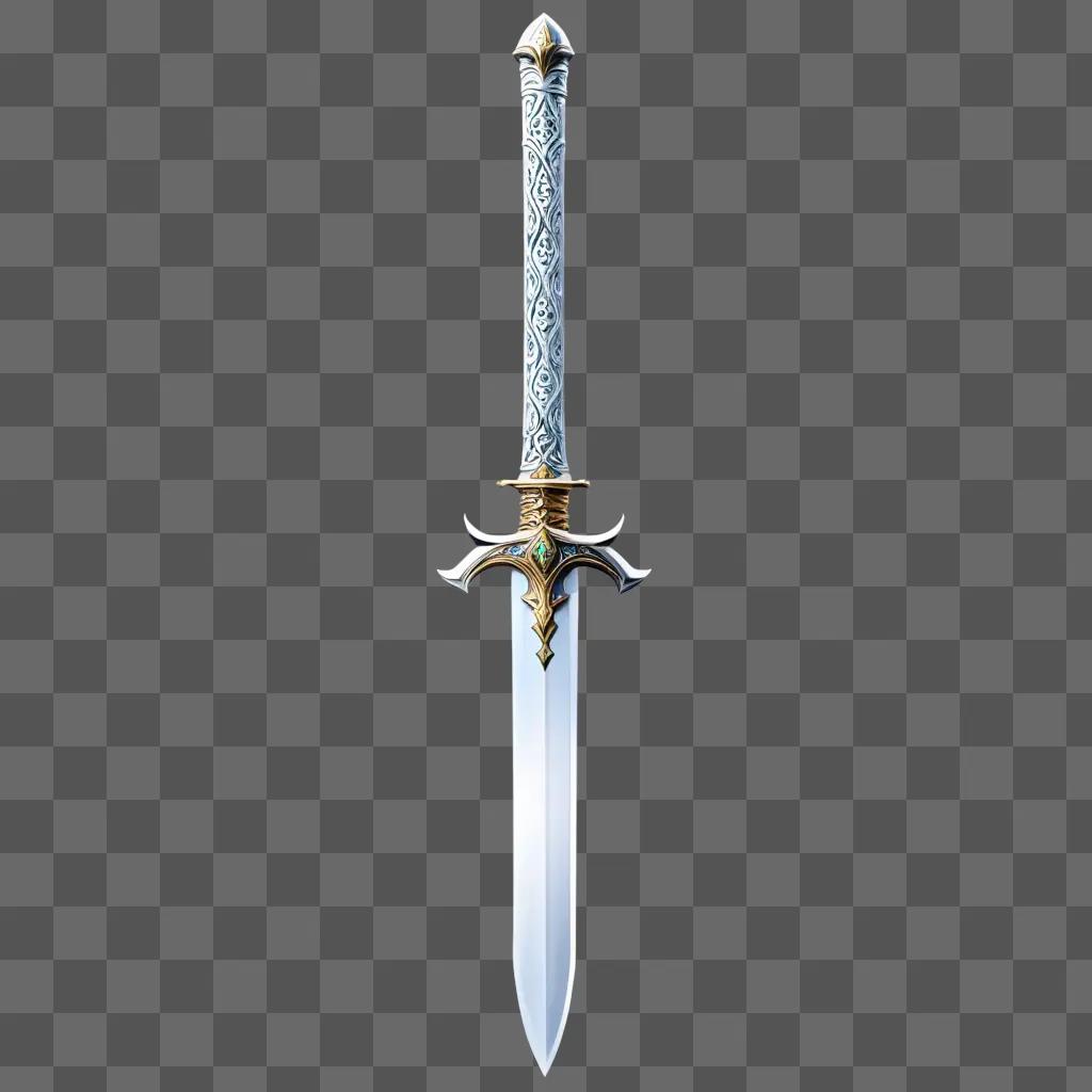 sword with intricate design and glowing edges