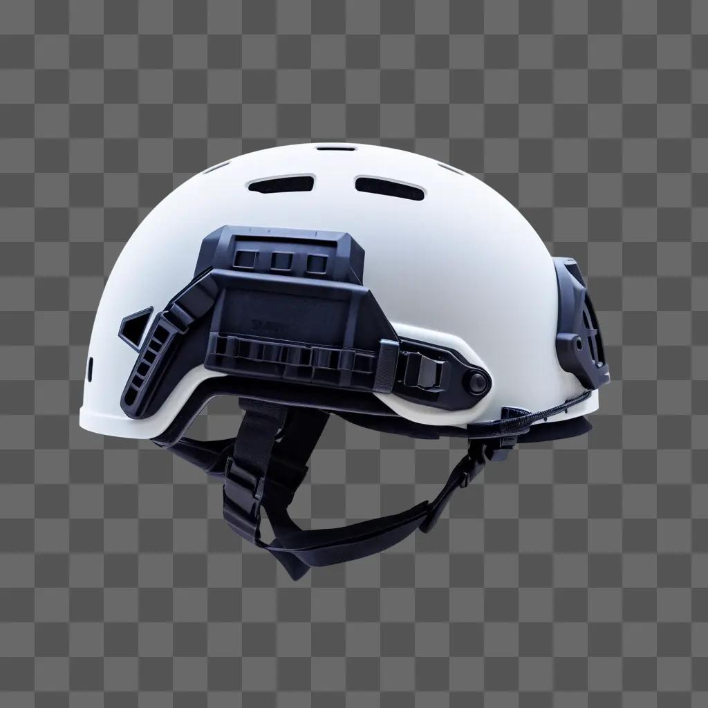 tactical helmet on a grey background