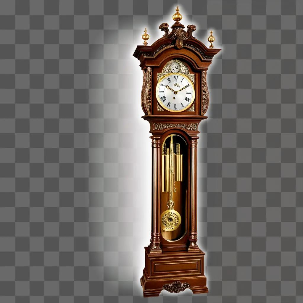 tall, ornate wooden grandfather clock