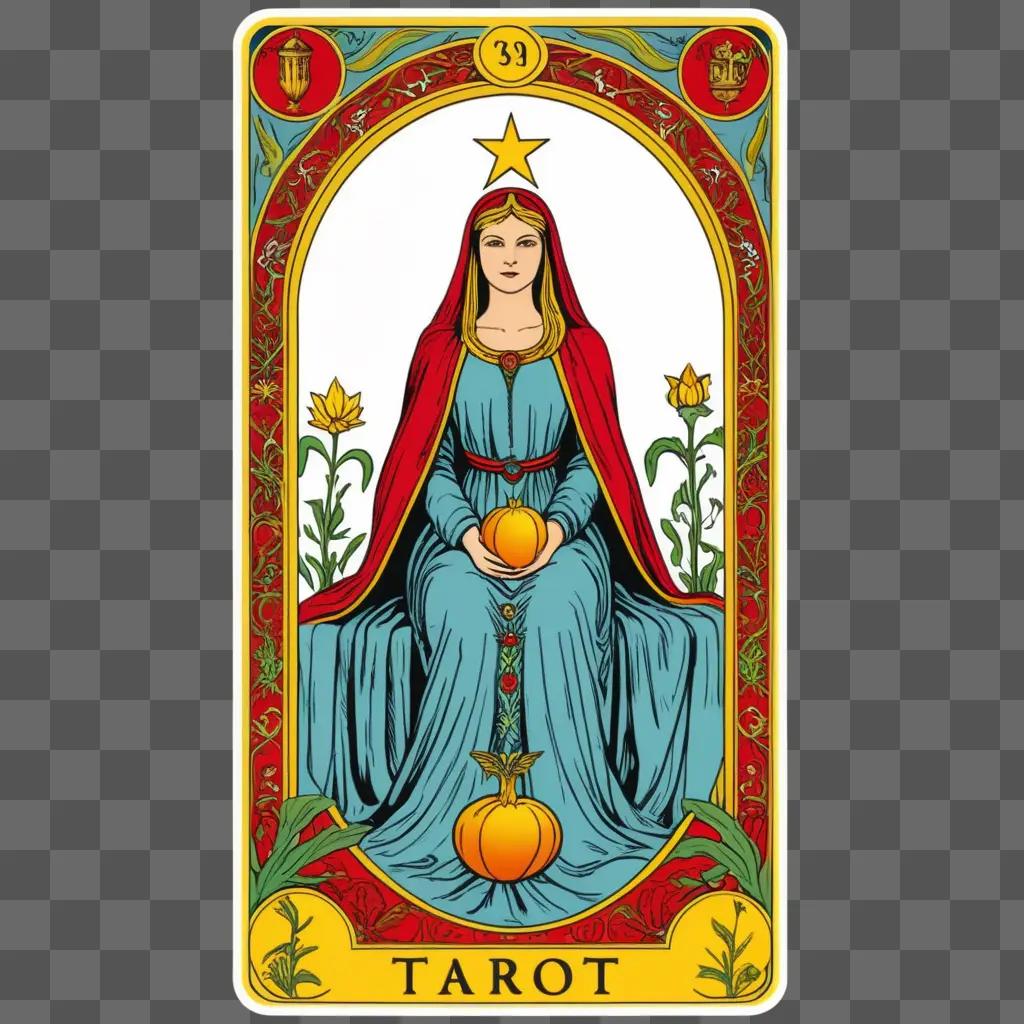 tarot card of a woman holding a star