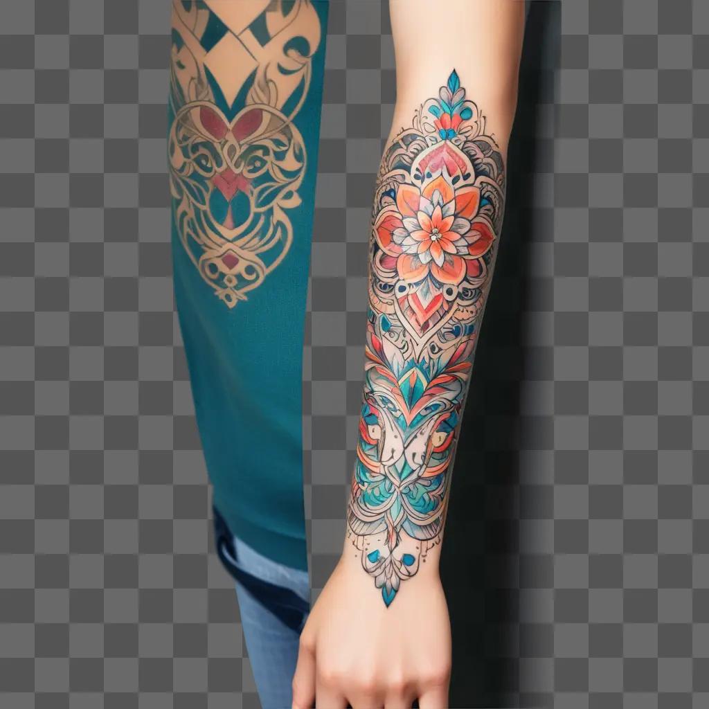 tattooed arm with a flower design