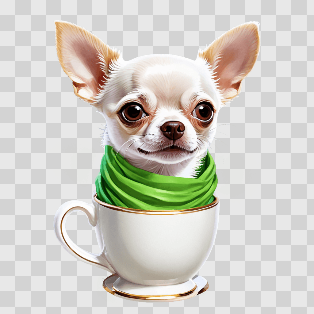 teacup apple head chihuahua A Chihuahua dog sits in a cup