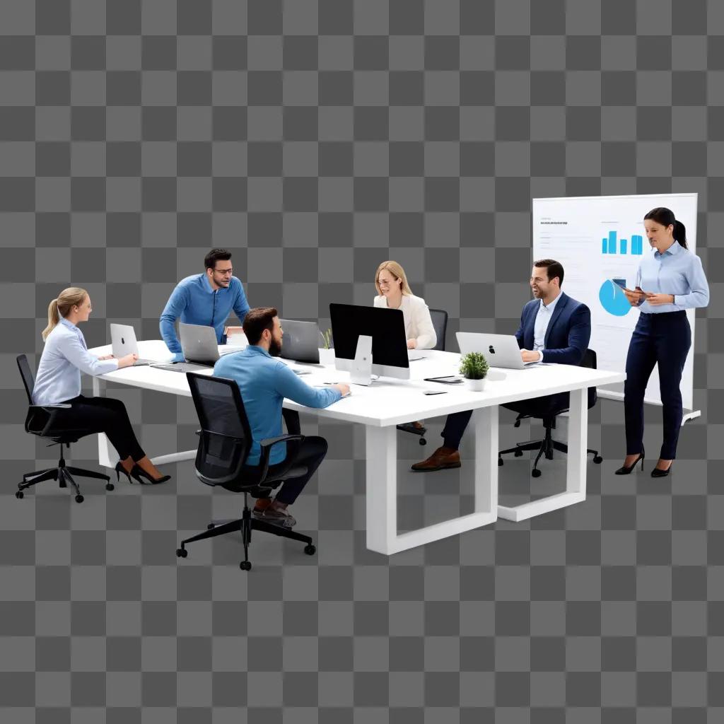 team of professionals working together in a modern office