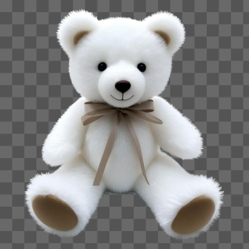 teddy bear sits on a white background