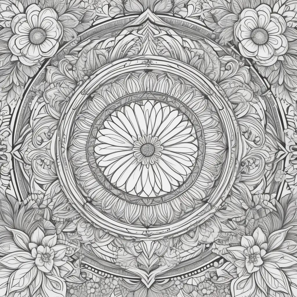 teen coloring page with a flower design