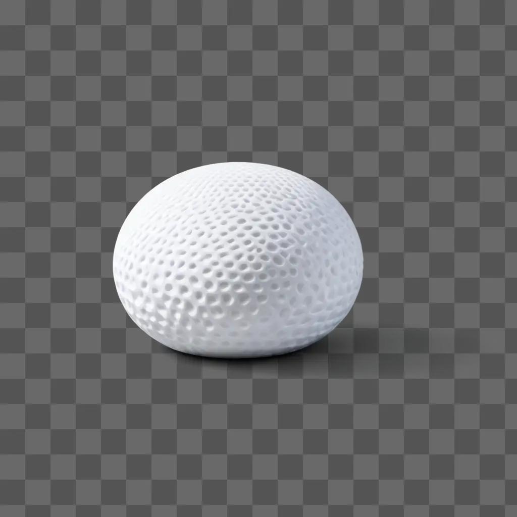textured white sphere on a gray background