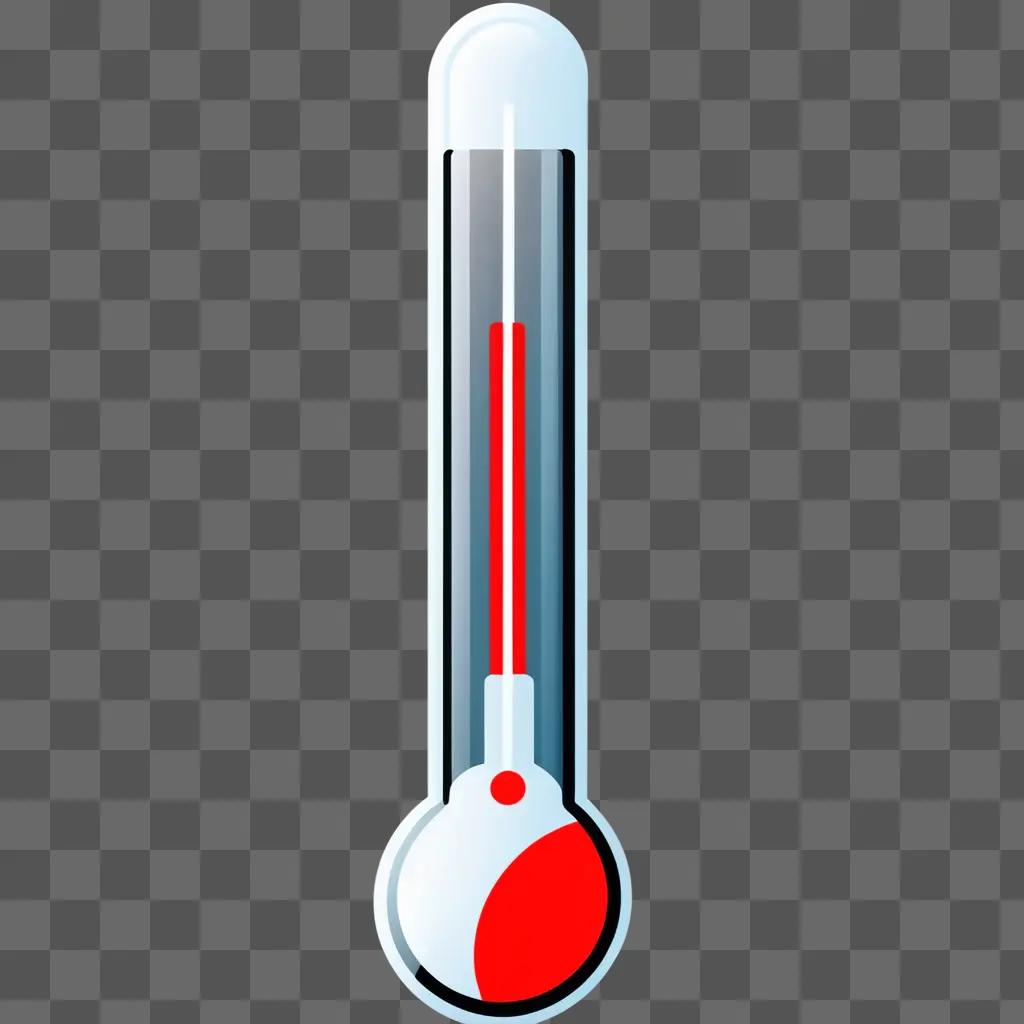 thermometer with a red and white design