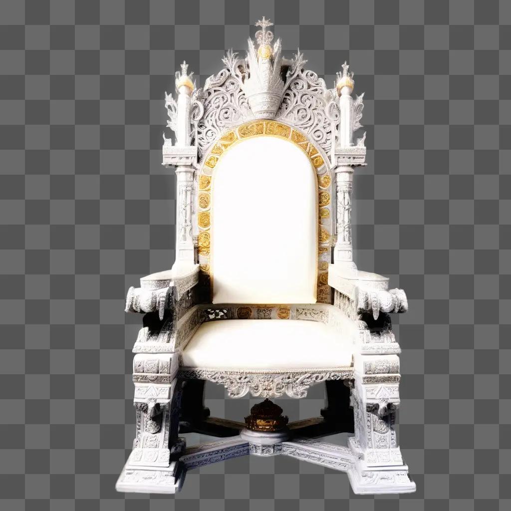 throne chair with a golden crown on top