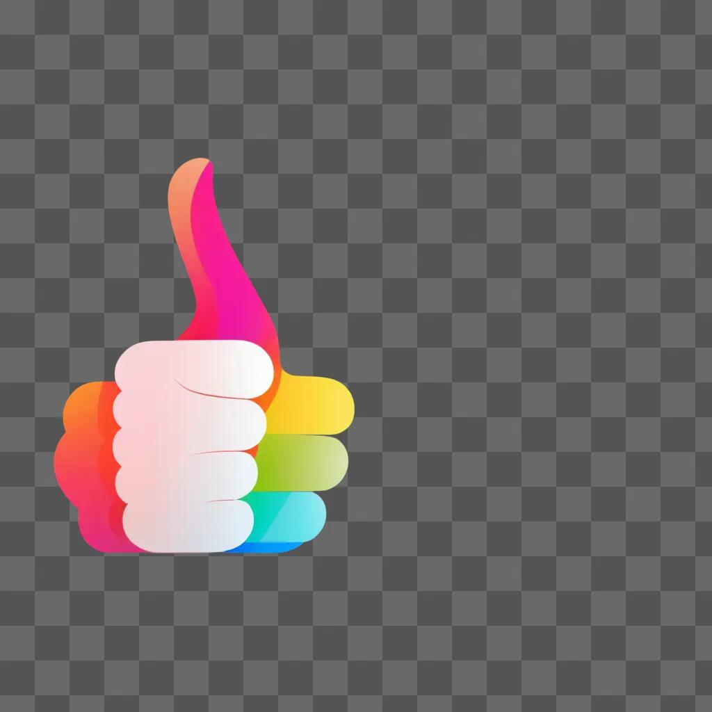 thumbs up clipart symbol against a pink background