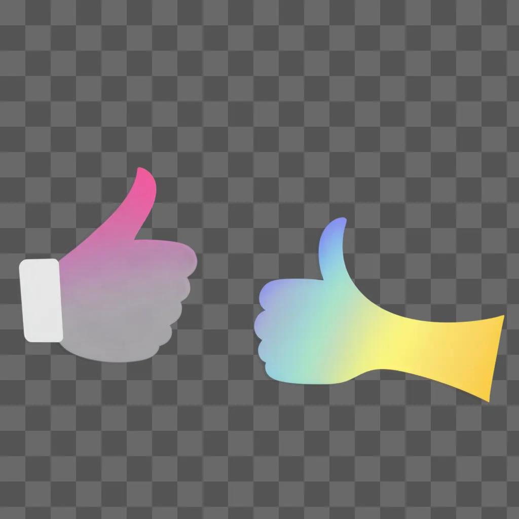 thumbs up symbol in a colorful background