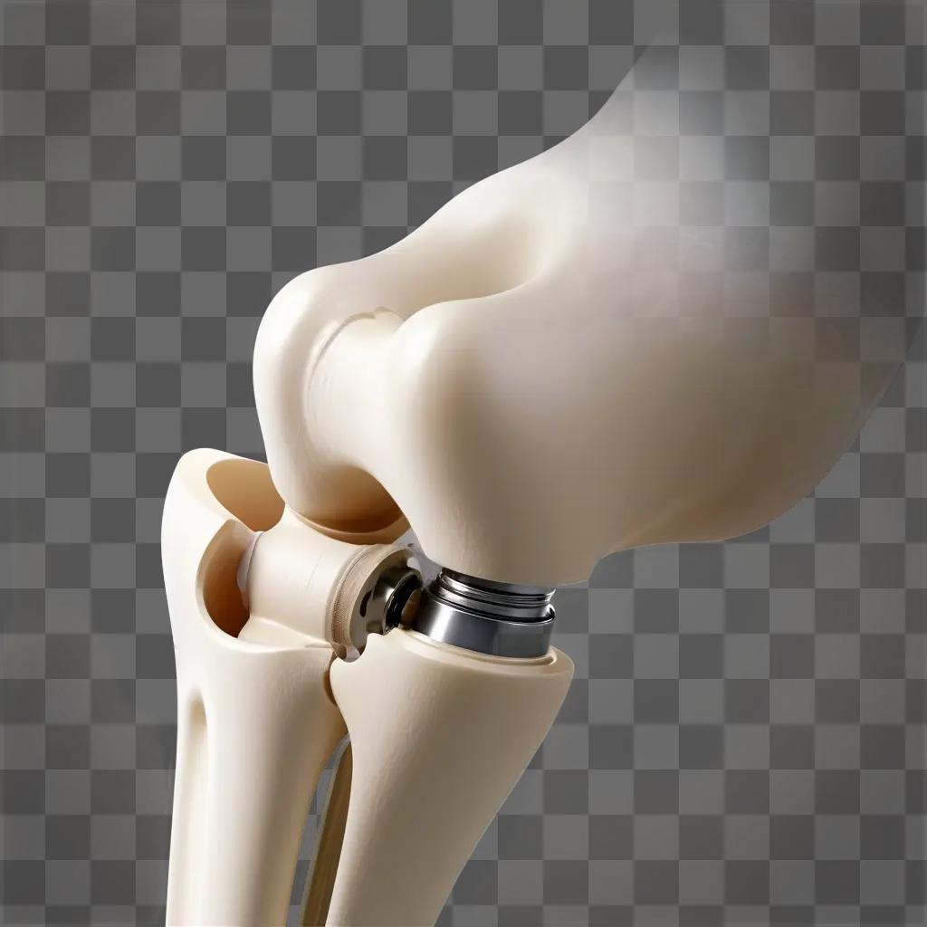 tificial knee replacement with metal components