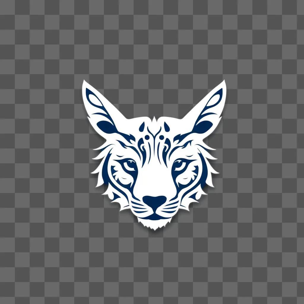 tiger head in a white background with a blue circle