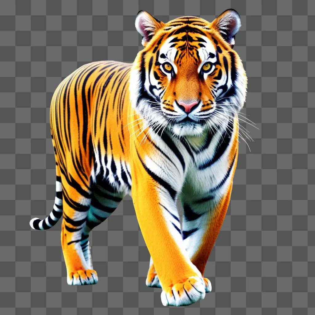 tiger in a brown and white pattern