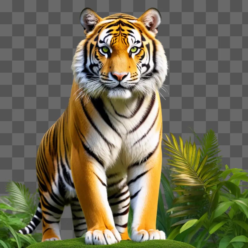 tiger in a zoo in a png format