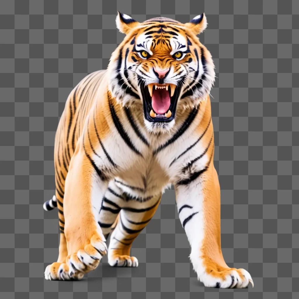 tiger is showing its angry teeth