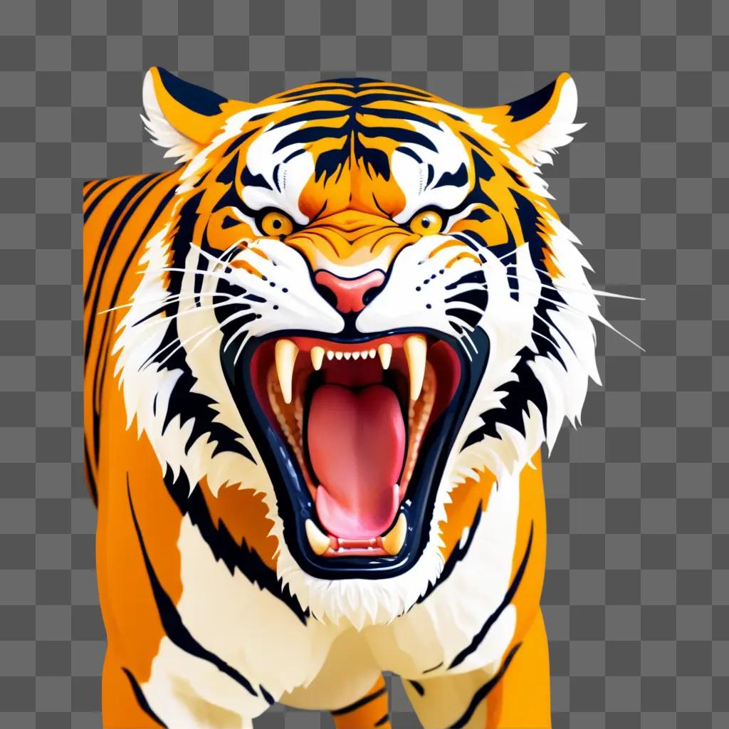 tiger with a mouth open and its teeth bared