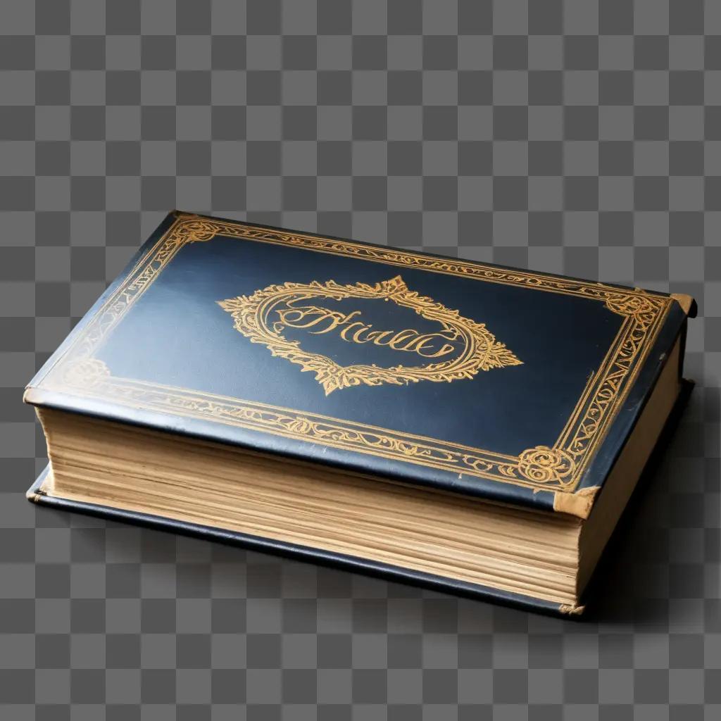 tique book with ornate gold lettering on cover