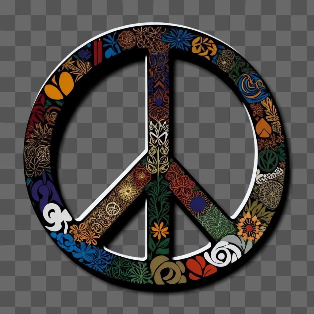 tistic peace sign with intricate designs