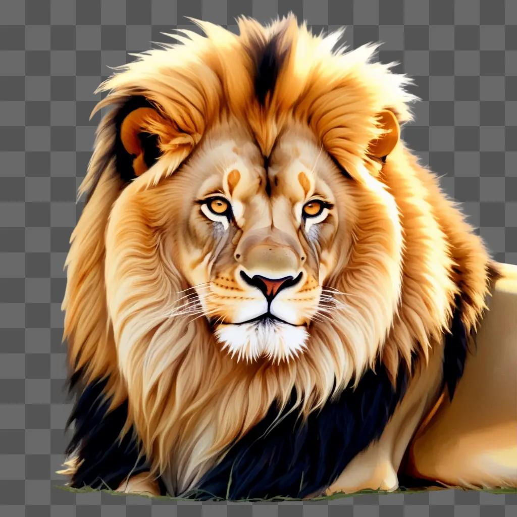 tistic rendering of a lion with an eye-catching color palette