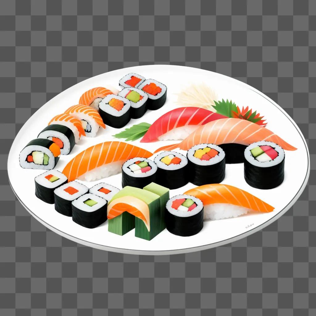 tistic sushi platter on a white plate