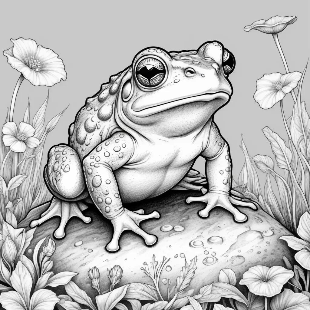 toad coloring page with a white background