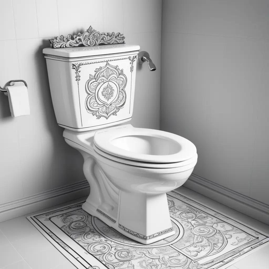 toilet with a skibidi toilet coloring pages