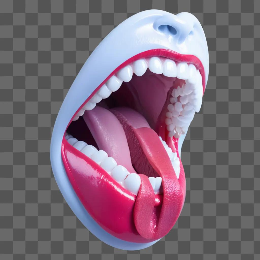 tongue sticking out of mouth with red tongue