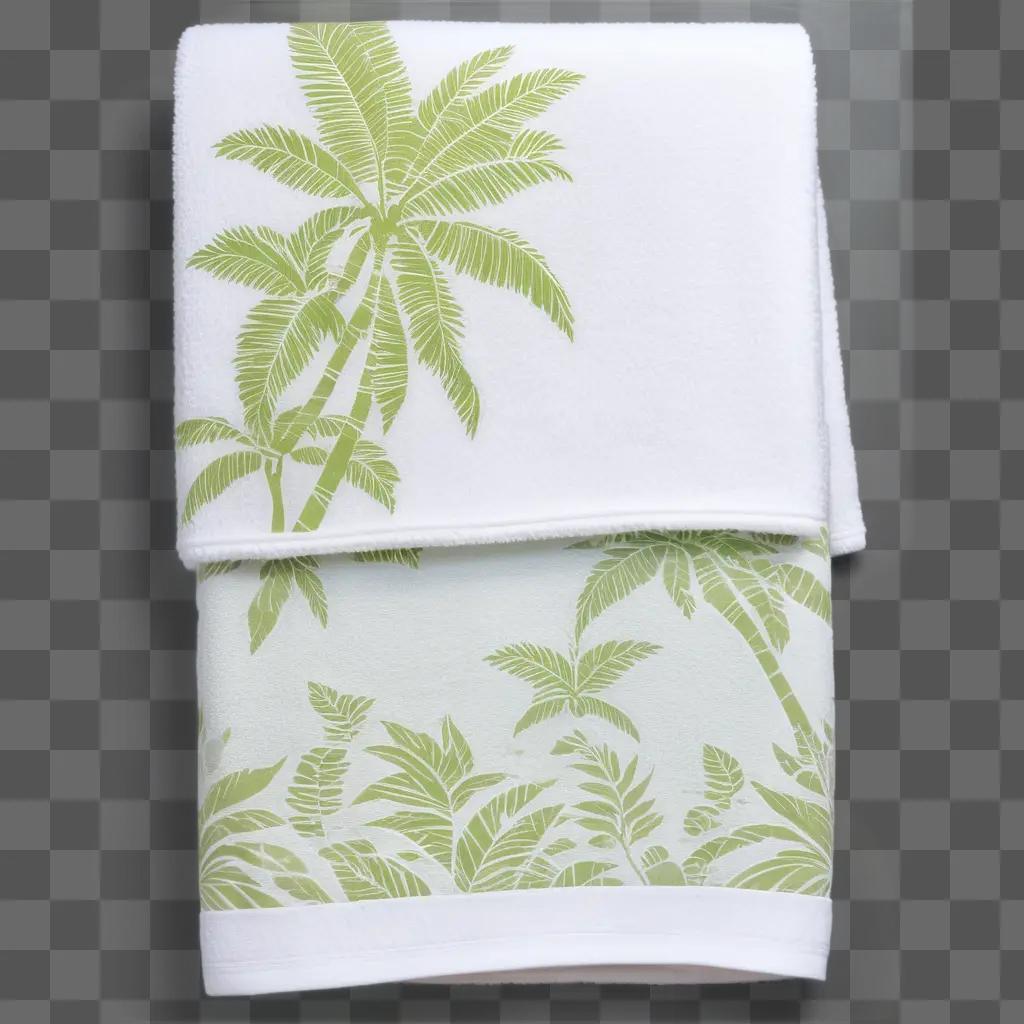 towel with palm tree design on a transparent background