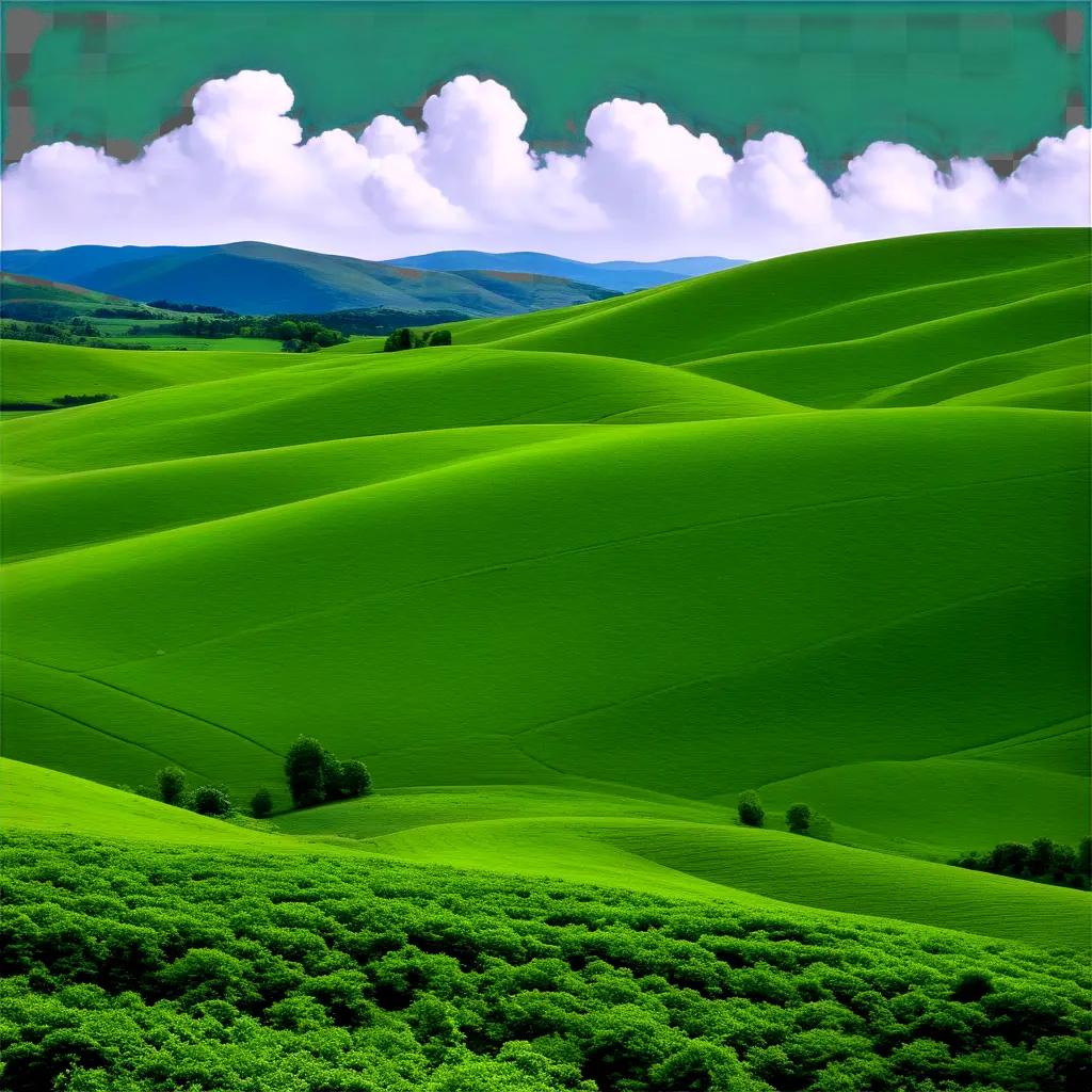 曇り空の静かな緑の風景