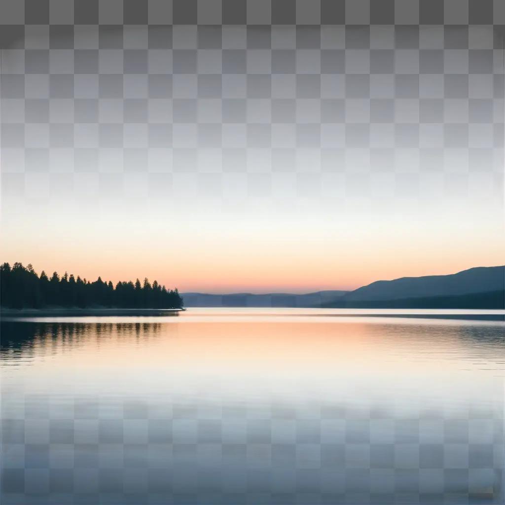 tranquil landscape with a lake and mountains