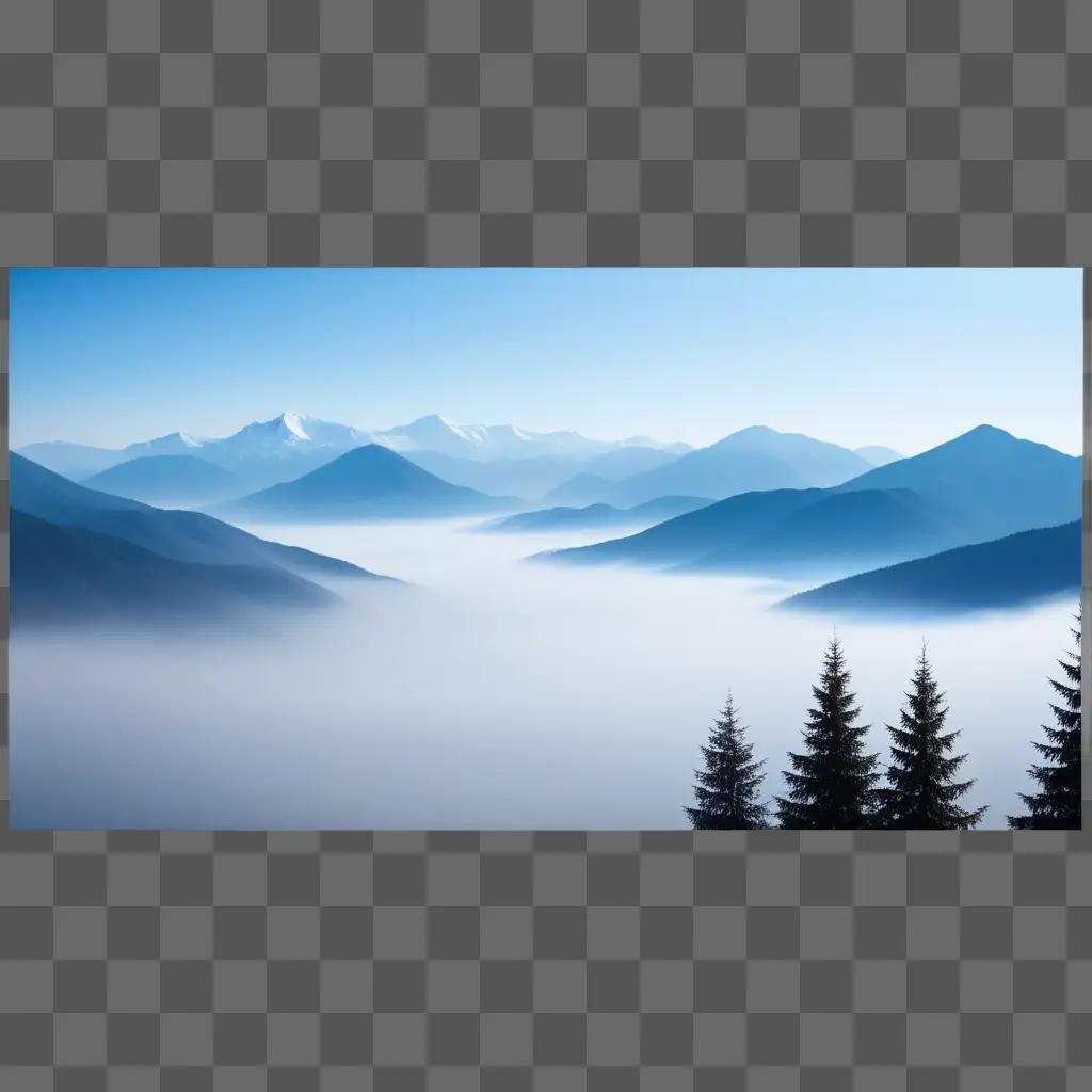 tranquil scene of mountains and fog