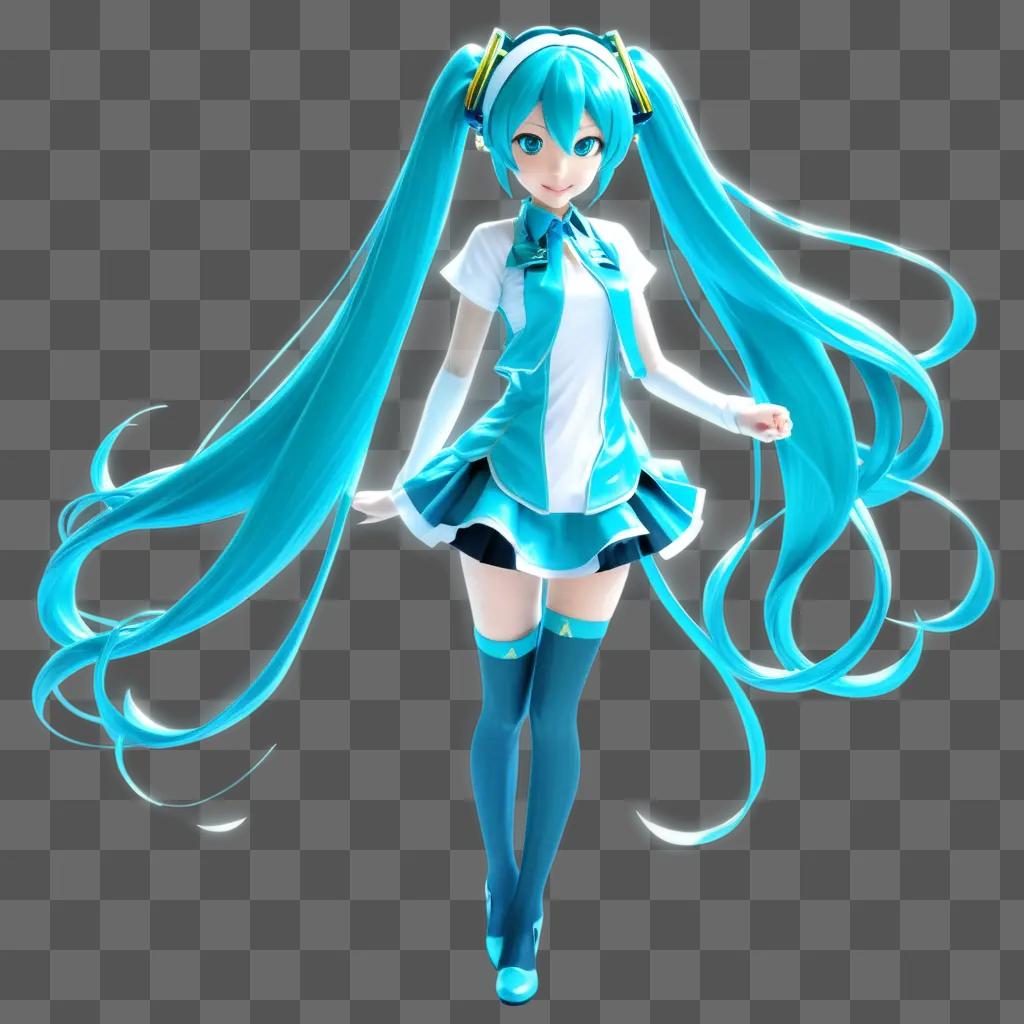 translucent image of Hatsune Miku