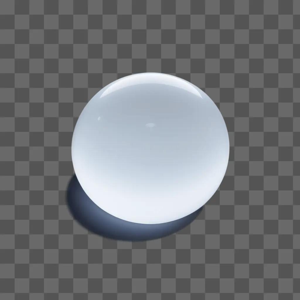 translucent sphere sits on a white background