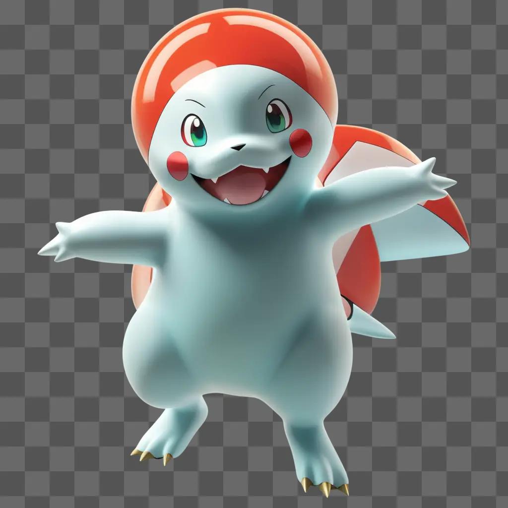 transparent Pokemon model with red and green eyes