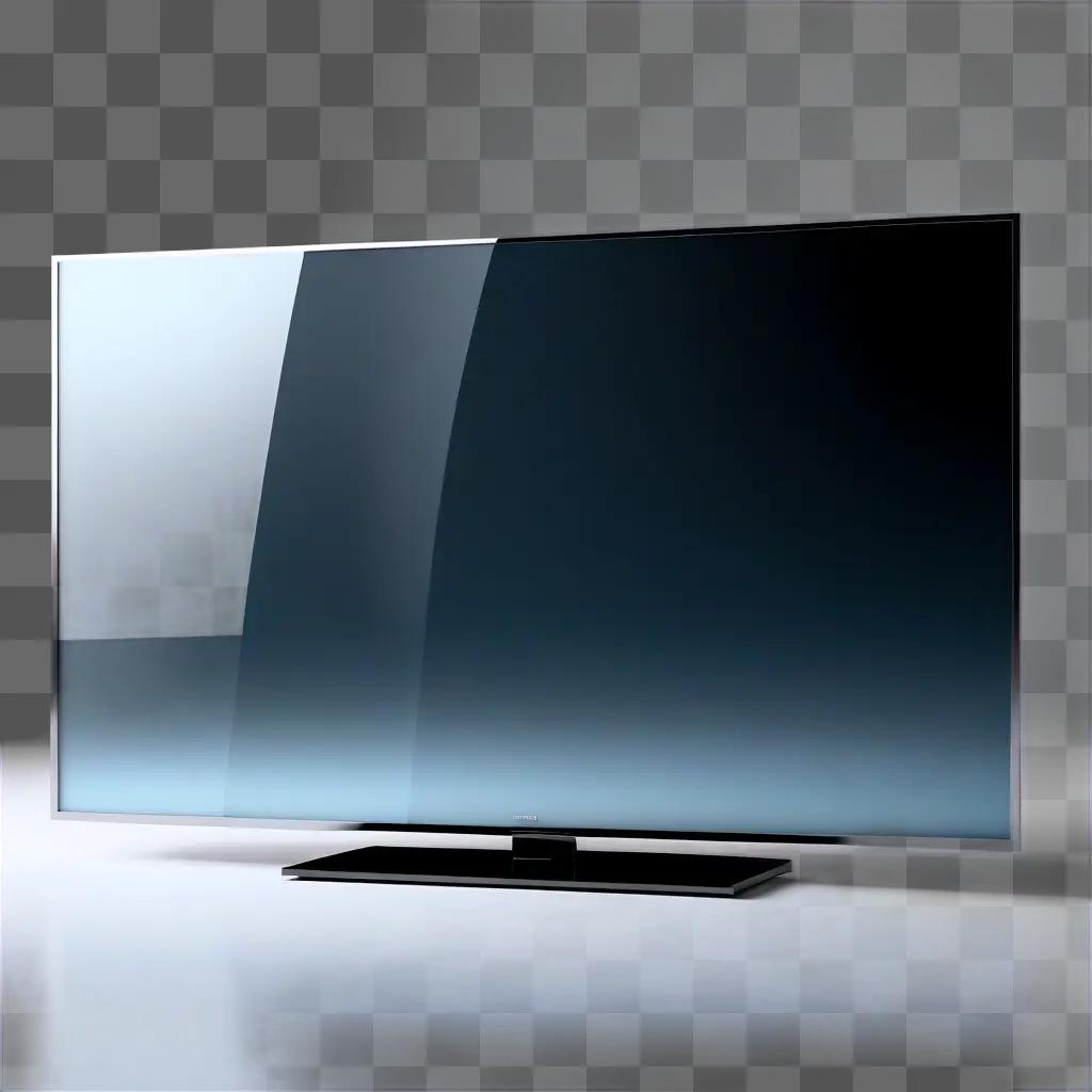 transparent TV sits on a white background