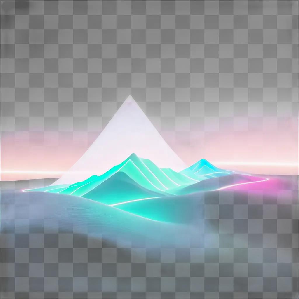 transparent aesthetic of a mountain and a skyline