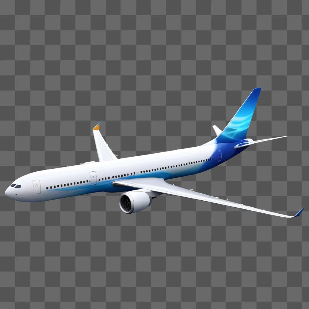 transparent airplane on a gray background