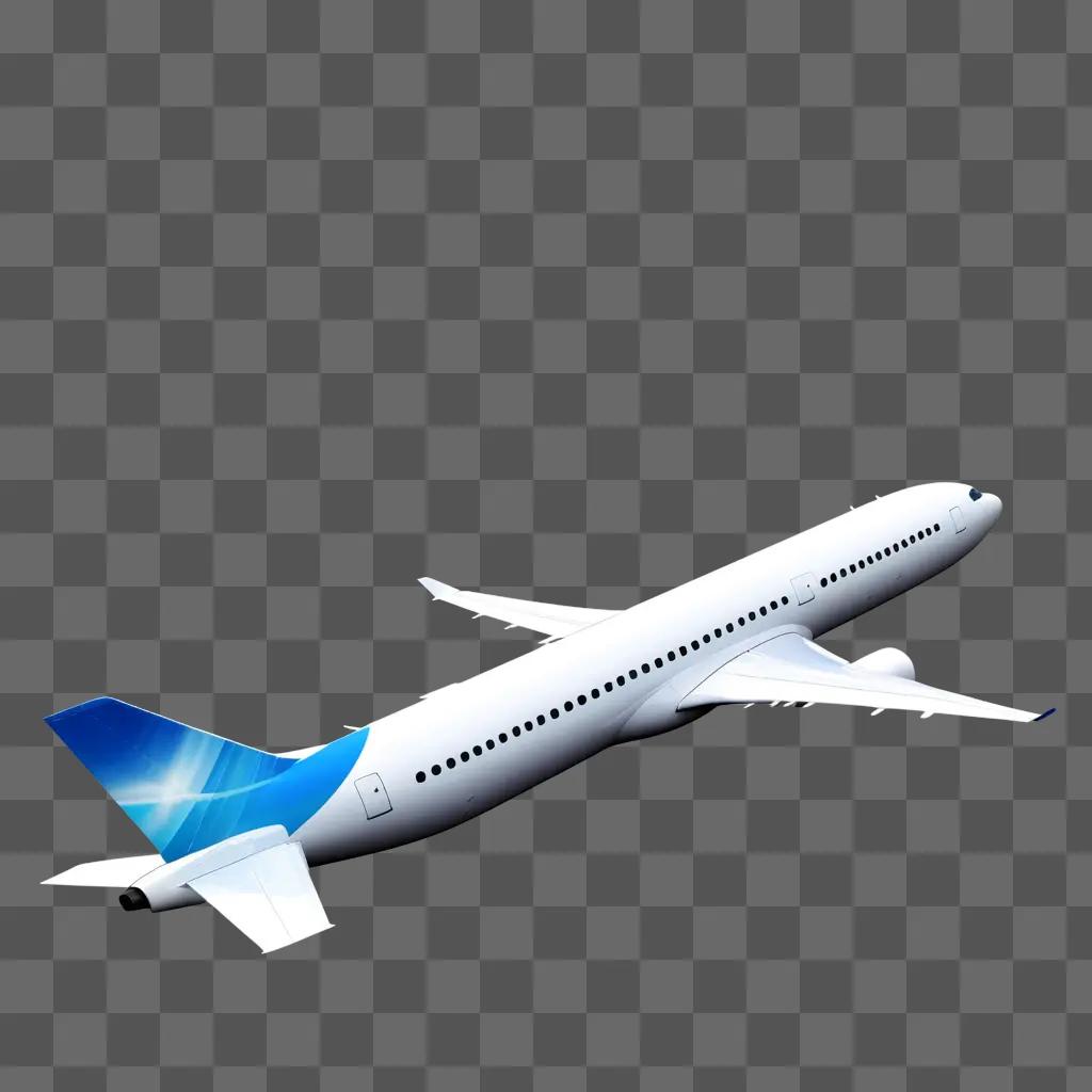 transparent airplane sits on a gray background