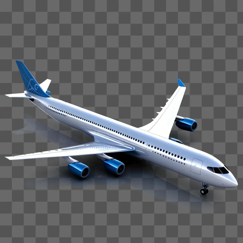 transparent airplane sits on a grey background