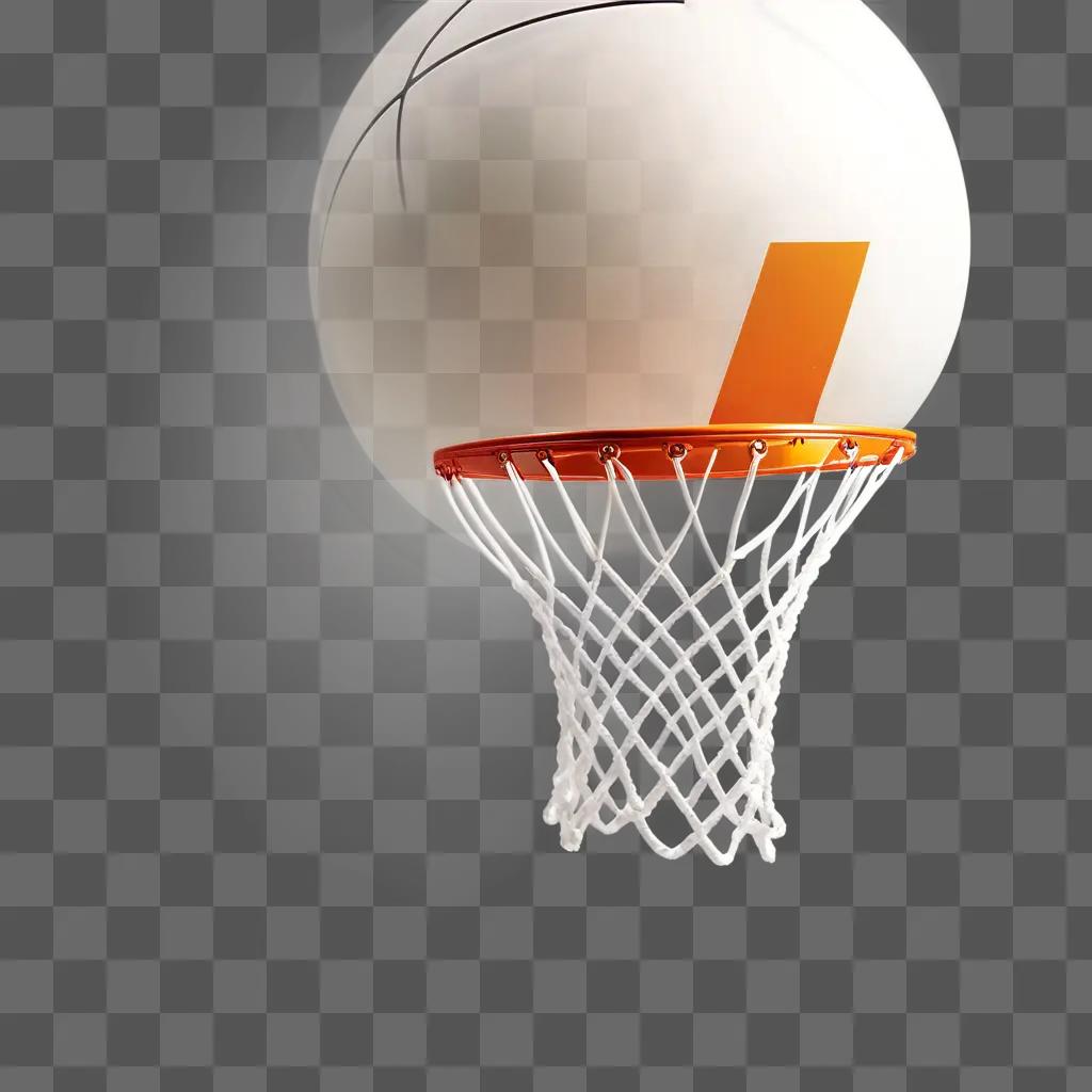 transparent basketball hoop with a blurred background