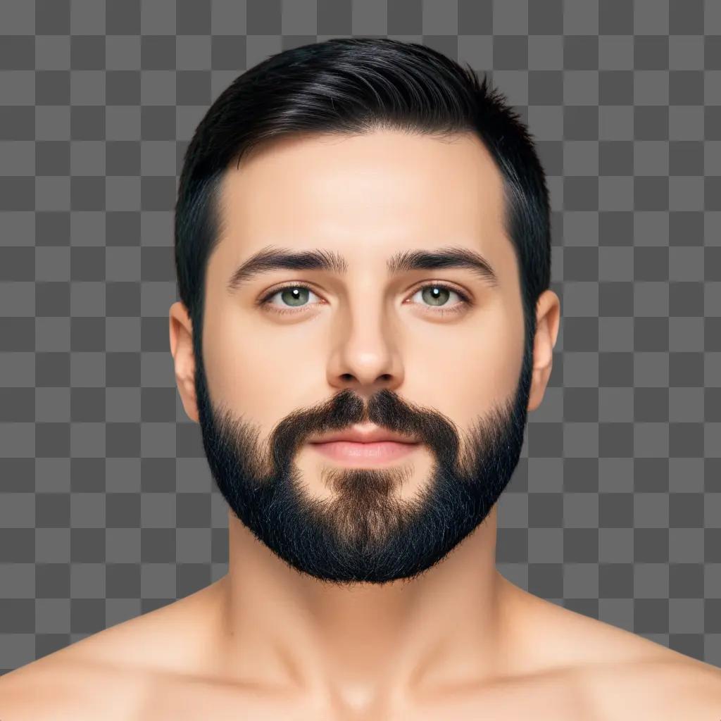 transparent beard with a mans face